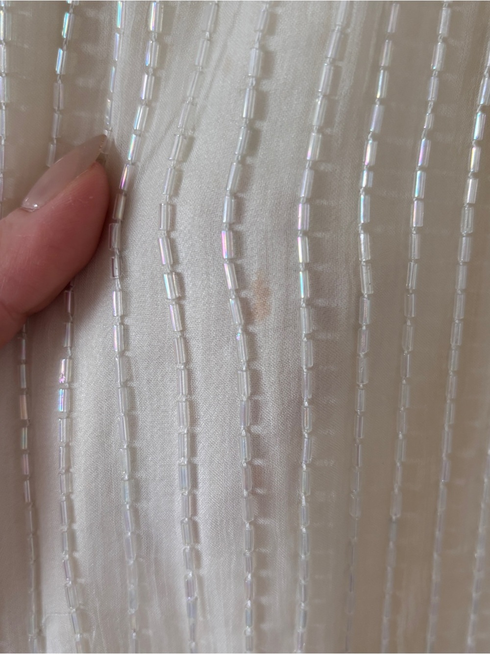 Vintage Ivory Beaded & Sequin Formal Dress - Picture 11 of 13